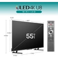 thumbnail image 4 of Restored Hisense 55-Inch Class U8 Series Mini-LED Pro+ ULED 4K UHD Google Smart TV (55U8N) - QLED Quantum Dot Color, Dolby Vision, Native 144Hz, Up to 3000-Nit, Full Array Local Dimming, Motion Rate 480 (Refurbished), 4 of 5