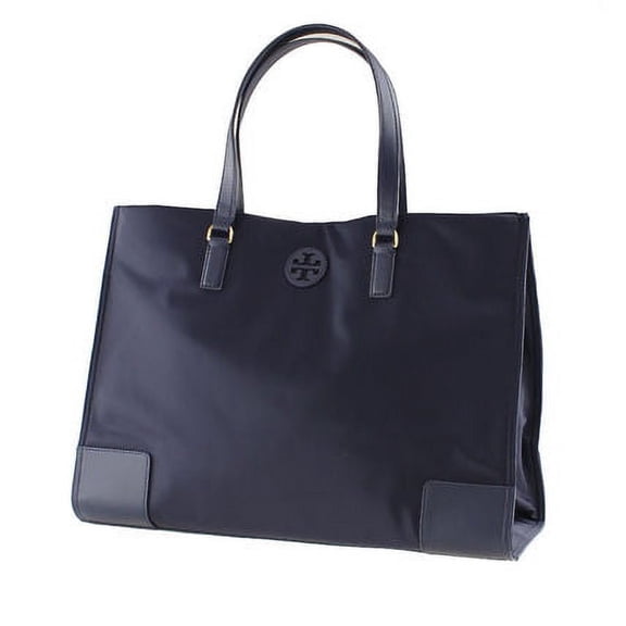 Tory Burch 136144 Ella Black Gold Hardware Women's Large Nylon Tote Bag - Black