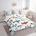 thumbnail image 3 of Manfei Cartoon Airplane Bedding Comforter Set 7pcs,Aircraft Theme Queen Bedding Sets,Blue Red White Queen Sheet Sets For Boys Teens,Breathable Home Decor, 3 of 8