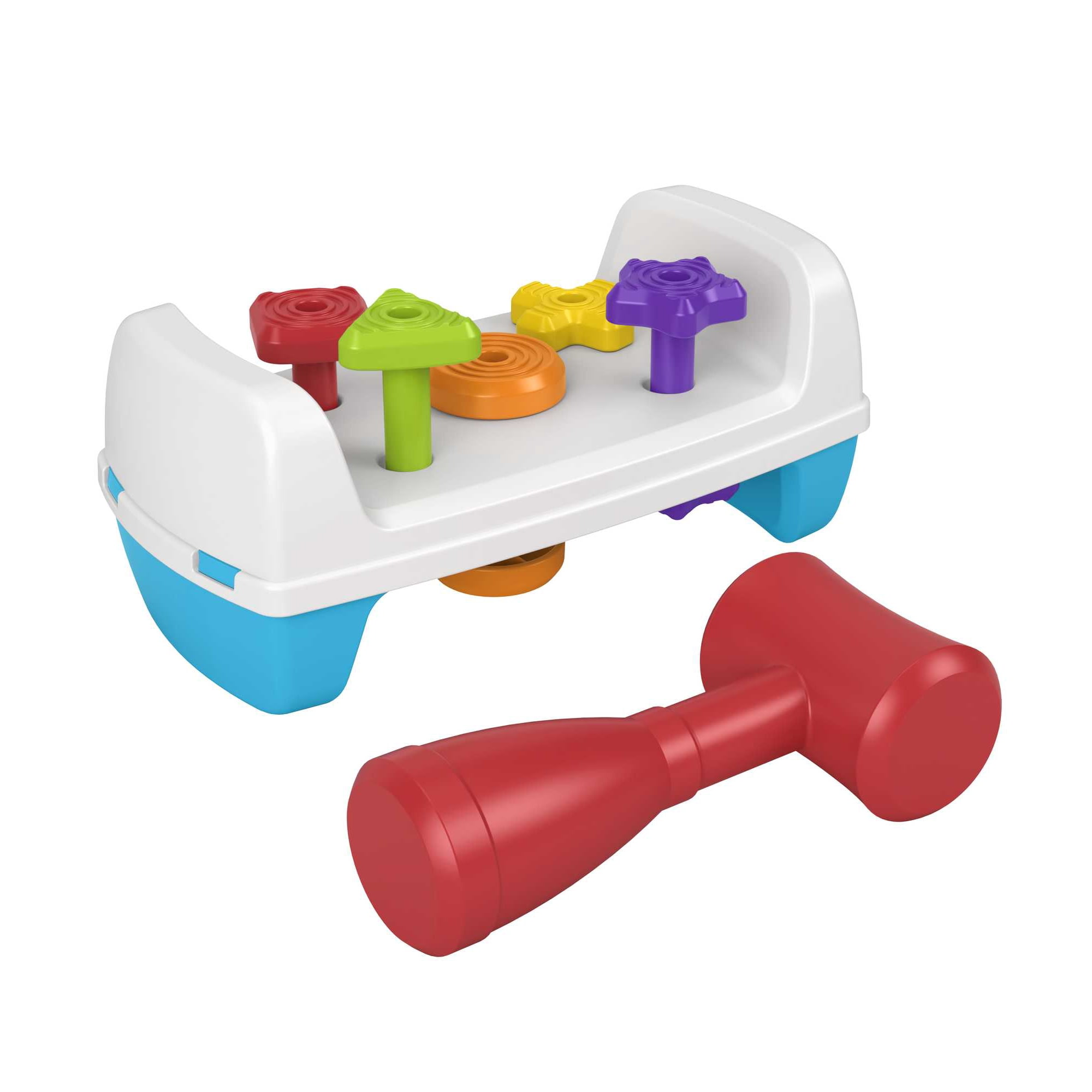 Fisher-Price Tap & Turn Bench Pretend Tools 2-Sided Toy for Infants and Toddlers