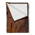 thumbnail image 2 of Industrial Soft Flannel Fleece Blanket, Wide Angle View of Old Wall Abandoned Brick Factory Building Development in Science, Cozy Plush for Indoor and Outdoor Use, 50" x 60", Orange, by Ambesonne, 2 of 5