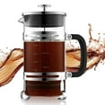 thumbnail image 1 of VEVOR French Press Coffee Maker 34 oz Borosilicate Glass Coffee Tea Press Silver, 1 of 9