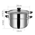 thumbnail image 2 of SUTENGDA Pot Steamer Cooking Steam Food Vegetable Pan Steamers Cooker Stock Set Stainless Cookware Steel Soup Layer 2 Saucepan, 2 of 6