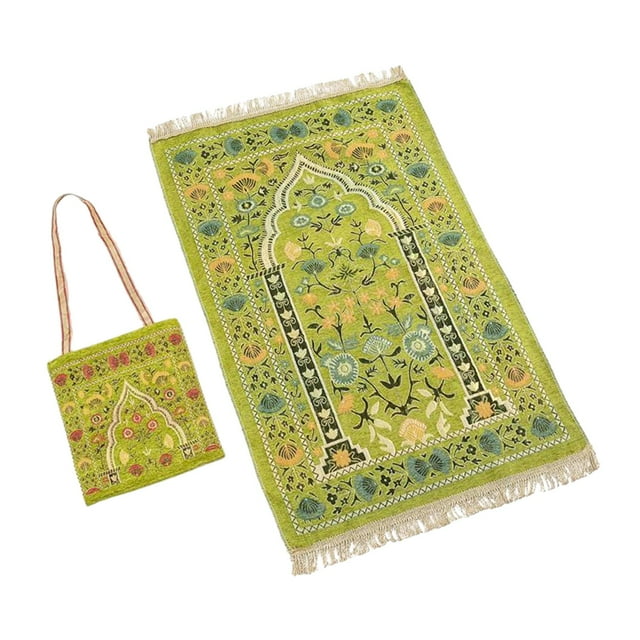 Rongfmy Prayer Mat with Carrying Bag Area Rugs for Living Room Travel Bedroom Light Yellow