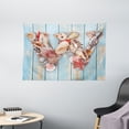 thumbnail image 1 of Letter W Tapestry, Oceanic Composition Tropical Seashells Nature Maritime Theme Print, Wall Hanging for Bedroom Living Room Dorm Decor, 60W X 40L Inches, Pale Blue Ivory Dark Coral, by Ambesonne, 1 of 2