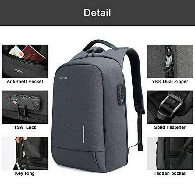 VGOAL Laptop Backpack 13.3 inch with TSA Lock and USB Charging Flight Approved Carry on Business Backpack Anti Theft Traveling Backpack Water Resistant College Rucksack Computer Bag for Men and Women