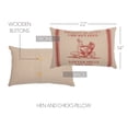 thumbnail image 2 of VHC Brands Sawyer Mill Hen and Chicks Pillow 14x22 Bedding Accessory, Chicken Feed, Country Red, 2 of 5