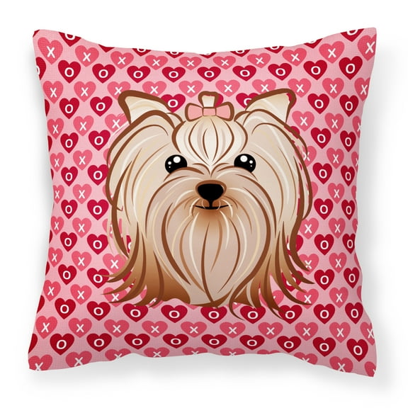 Carolines Treasures BB5274PW1414 Yorkie Yorkishire Terrier Fabric Decorative Pillow, 14Hx14W, multicolor