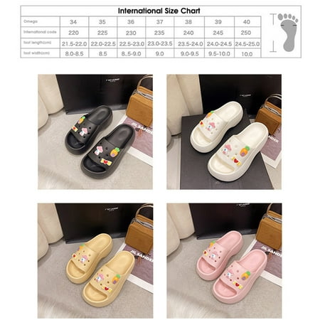 

Eva Cartoon Slippers Cartoon Slippers Beach Slippers Cute Cartoon Slippers Women Waterproof EVA Soft Casual Sandals Slides For Beach Party Shopping