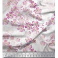 thumbnail image 1 of Soimoi White Silk Fabric Poppy Anemone Floral Print Fabric by Yard 44 Inch Wide, 1 of 3