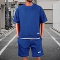 thumbnail image 5 of Shorts Sets Men 2 Piece Outfits Tracksuit Waffle T-Shirts and Shorts Clothes Casual Jogging Active Sets with Pockets, M, 5 of 5