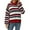 Red, variant on VERUGU Sweaters for Women Fall Winter Loose Warm Fashion Casual Patchwork Stripe Printing Long Sleeve Round Neck Sweater Orange XL