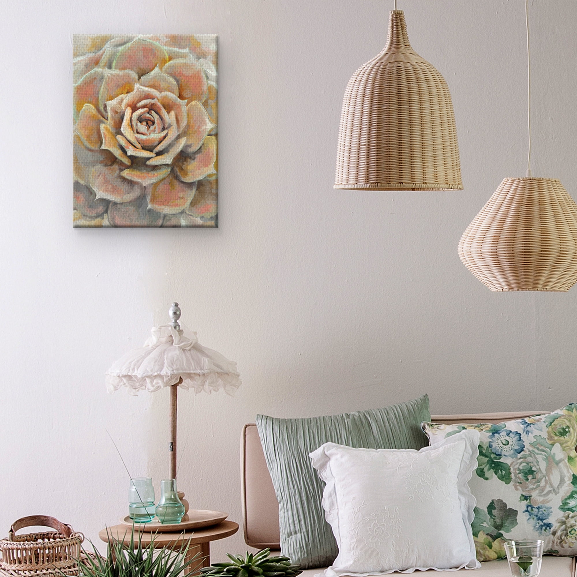 Masterpiece Art Gallery Desert Bloom Orange Succulent by Studio Arts Canvas Art Print 18" x 24"