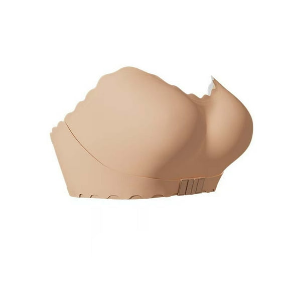 Sports Bras For Women Solid Color Strapless Bra - Gathered Front Buckle With Non-Slip Silicone Strip Nylon & Spandex L Womens Bras