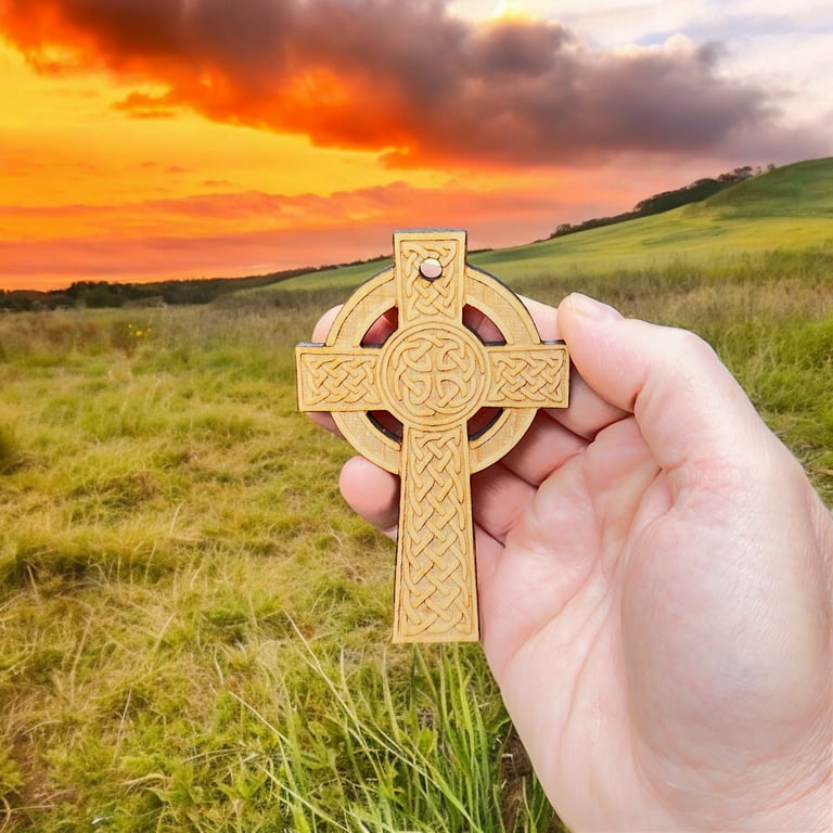 Ornament - Celtic Cross - Raw Wood 2x4in Ornament - Celtic Cross - Raw Wood 2x4in