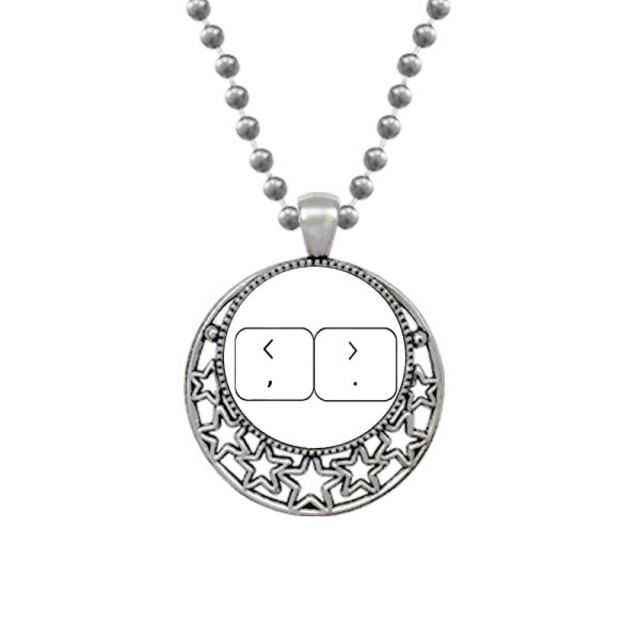 Keyboard Symbol Brackets Art Deco Fashion Necklaces Pendant Retro Moon Stars Jewelry