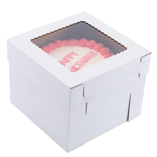 Cajas para tartas Huoshange, 14 x 14 x 12 cm, 2 unidades, con Window Kraft