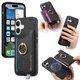 thumbnail image 1 of B5 For iPhone 16 Plus Case 2-in-1 Magnetic Detachable Card Holder Leather+TPU Phone Cover - Black, 1 of 5