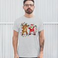 thumbnail image 3 of Tee Hunt Santa Claus and Rudolph Dab Dance T-Shirt Merry Christmas Xmas Men's Tee, Ash Gray, Large, 3 of 5