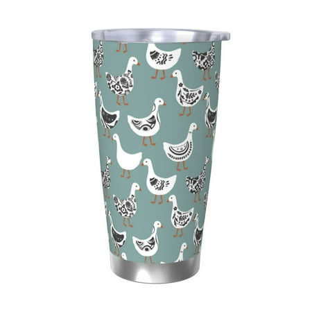 

Fuzoiu cartoon geese Print 20oz Tumbler Stainless Steel Vacuum Insulated Car Cup Insulated Coffee Mug Travel Mug with Lid Thermal Cup for Outdoor-Without Straw