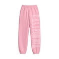 thumbnail image 4 of WhouRiu Girls Casual Sweatpants Letter Graphic Elastic Waist Joggers Pants Kids Comfortable Everyday Trousers With Pockets,13-14 Years, 4 of 5