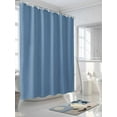 thumbnail image 3 of Pure Royalblue Extra Long Shower Curtain Set, Waterproof Shower Curtains for Bathroom, Simple Solid Color Washable Fabric Cloth Bath Curtain for Bathtub Decoration with Hooks 72x96 Inches, 3 of 6