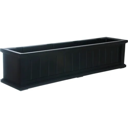 Window Box Planter Double-Wall Water Reservoir with 3 Wall Mount Brackets, 4-Ft.