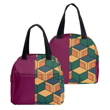 

Demon Slayer Insulated Lunch Tote Bag Anime Nezuko Portable Food Lunch Box Work