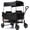 Black, variant on Track Seven Wagon Stroller for 2 Kids, Foldable 2 Seater Wagon with 5-Point Harness, Removable Canopy, Side Zipper Door, All-Terrain PU Wheels, Adjustable Push/Pull Handles & Extra Storage, Black