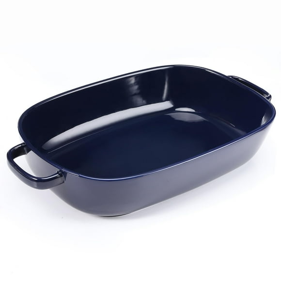 Fuente para hornear de cerámica de 4.5 cuartos para servir cazuela, lasaña, gratinar, asar y hornear. Bandeja grande de 14 x 10 x 3,11 pulgadas, segura para horno, microondas, refrigerador, gabinete d
