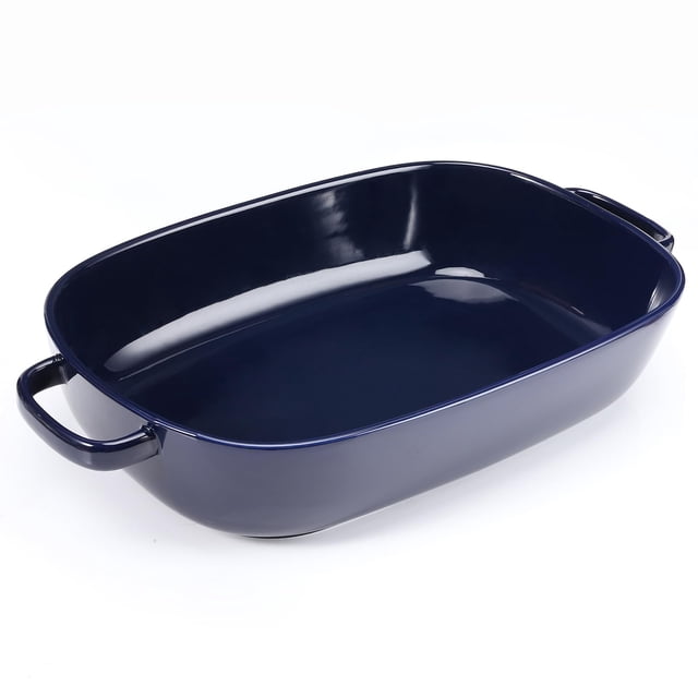 Fuente para hornear de cerámica de 4.5 cuartos para servir cazuela, lasaña, gratinar, asar y hornear. Bandeja grande de 14 x 10 x 3,11 pulgadas, segura para horno, microondas, refrigerador, gabinete d