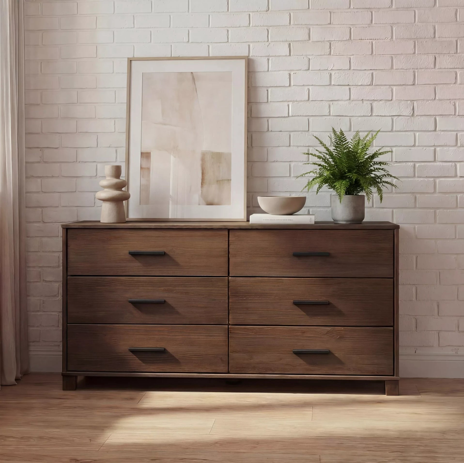 Grain Wood Furniture Loft 5-Drawer Chest, Solid Wood with a Brushed Mocha Finish