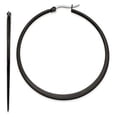 thumbnail image 4 of Auriga Fine Jewelry Stainless Steel Polished Black IP-plated 55mm Diameter 2mm Hoop Earrings for Women, 4 of 6