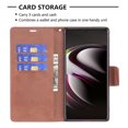 thumbnail image 3 of Wallet Case for Samsung S22 Ultra, Retro Solid Color Premium Leather Credit Card Holder Wallet RFID Blocking Case with Wrist Strap Stand Magnetic Flip Cover for Samsung Galaxy S22 Ultra, Brown, 3 of 9