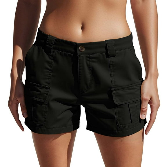 CONFREE Womens Casual Shorts Wide Leg Shorts for Women Buttons Solid Color Lightweight Summer Sport Shorts With Pocket