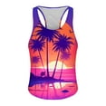 thumbnail image 2 of VBTAPA Mens Graphic Tank Tops Palm Tree Sleeveless Muscle Shirts Beach Hawaiian Tank Undershirts Purple M, 2 of 4