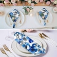 thumbnail image 2 of Cloth Napkins Set of 4 - 20x20 Inches, Blue Flowers Washable Reusable Table Napkins, Spring Watercolor Leaves Floral Plants Soft & Absortbent Dining Napkin for Party Wedding Hotel Restaurant, 2 of 8