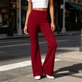 thumbnail image 2 of Gfyviroh Bootcut Pants for Women Fashion Solid High Waist Comfy Trousers Slim Fit Flare-Leg Yoga Workout Leggings, 2 of 9