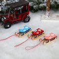 thumbnail image 4 of Christmas Sled Ornaments with Box Wooden Holiday Sleigh Tree Decorations - Hand Painted Farmhouse Christmas Decorative Hanging Ornaments, 4 of 6