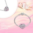 thumbnail image 4 of NINGAN Heart Bead Silver Bracelet Charms, Forever & Always, 925 Sterling, 4 of 6
