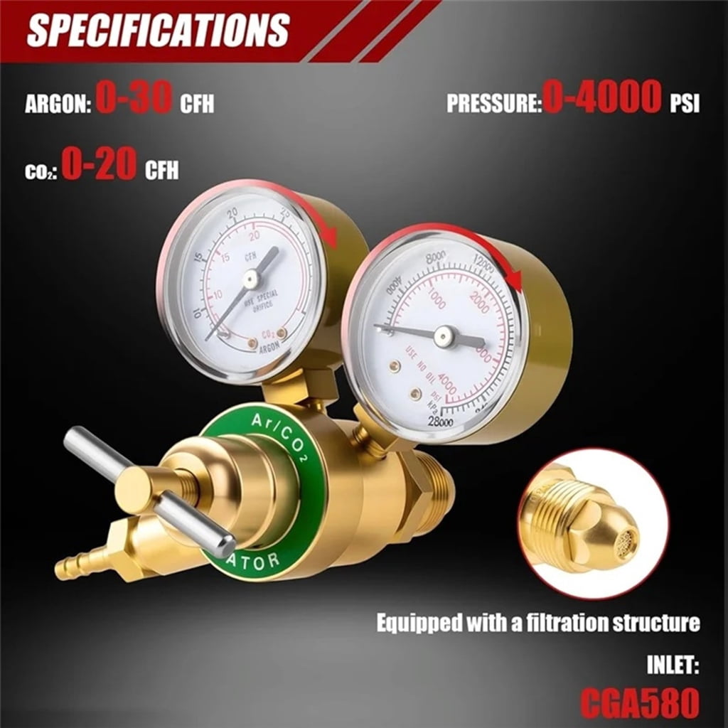 CEORPER CGA580 Inlets Argon Carbon Dioxide Adjustable Pressure Regulator For Welding