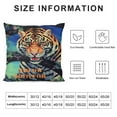 thumbnail image 6 of QZHH  with Tassels Double-Sided Decorative Throw Pillow Covers,Black Pink Cat Heads,Tigers&amp;Black White Python Boa,2pc, 6 of 6