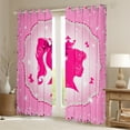 thumbnail image 2 of Jejeloiu Princess Silhouette Blackout Curtains,Cute Bow Knot Curtains Pack of 2 (38x45 Each),Colorful Diamond Window Curtains For Princess,Ultra Soft Bedroom Decor, 2 of 6