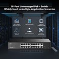 thumbnail image 2 of Conmutador PoE YuLinca de 16 puertos con enlace ascendente de 2 Gigabits 10/100/1000 Mbps, 2 of 8