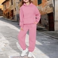 thumbnail image 2 of GiLiling Teen Girls 2 Piece Outfit Set - Bow Print Hooded Sweatshirt and Jogger Pants, Cute Casual Activewear, 2 of 4