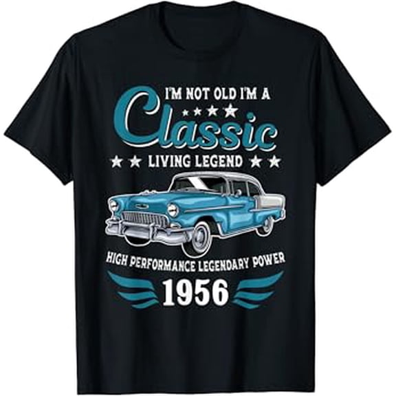 Vintage Birthday Gifts 1956 Birthday Classic Car For Legends Born In 1956 Hot Trending T-Shirt Unisex S To 5Xl
