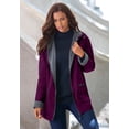 thumbnail image 2 of Roaman's Women's Plus Size Hooded All-Weather Jacket Fleece Lining Rain Coat, 2 of 6