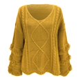 thumbnail image 3 of Vedolay Womens Casual Tops Women's Fall Striped Oversized 2023 Pullovers Sweaters Casual Knit Tops,Gold S, 3 of 4