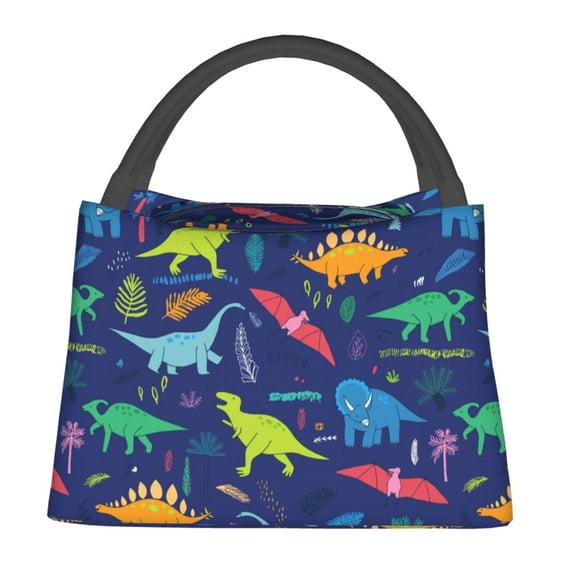 Fotbe Dinosaurs Bolsa Térmica Portátil con Estampado, Bolsa de Entrega de Alimentos Aislada, Bolsa Reutilizable de Gran Capacidad para Comidas y Supermercado