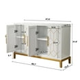 thumbnail image 4 of HLR 48" Modern Wood Credenzas & Sideboards with Gold Trim, Storage Cabinet with 4 Doors, White, 4 of 9